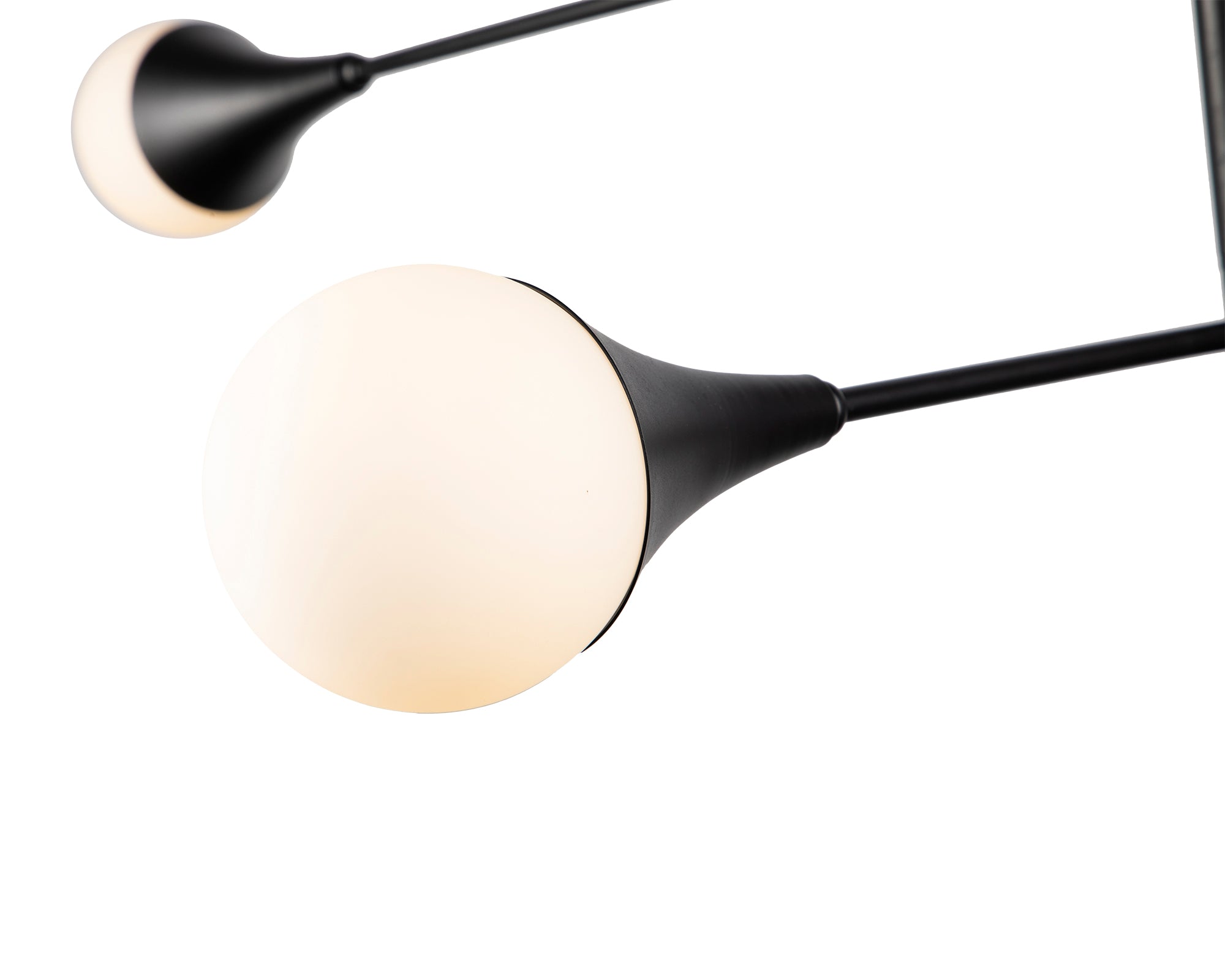 Kendal Pendant Lamp - Liang & Eimil featuring white glass spheres and a matt black frame.