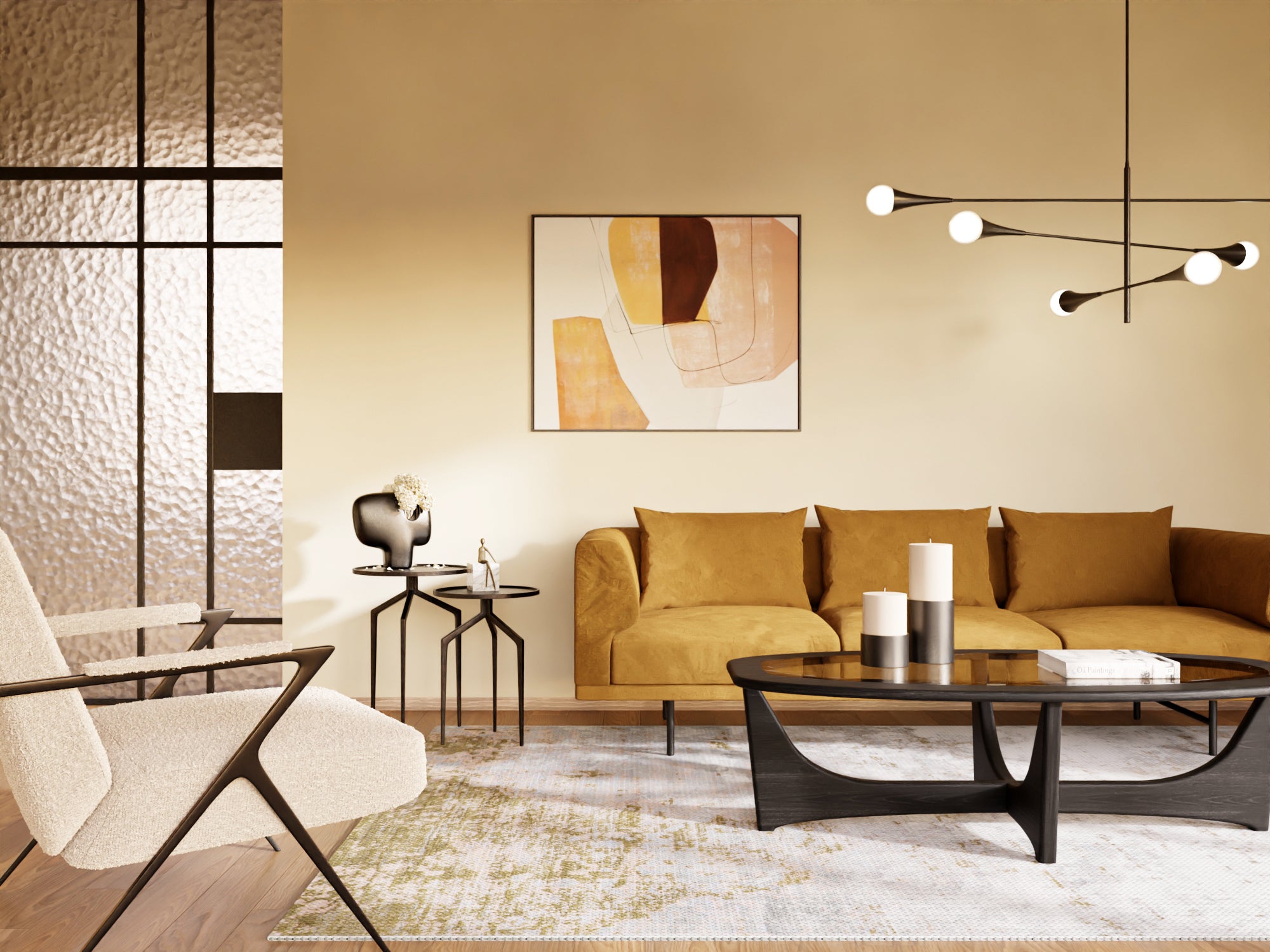 Kendal Pendant Lamp - Liang & Eimil featuring white glass spheres and a matt black frame.