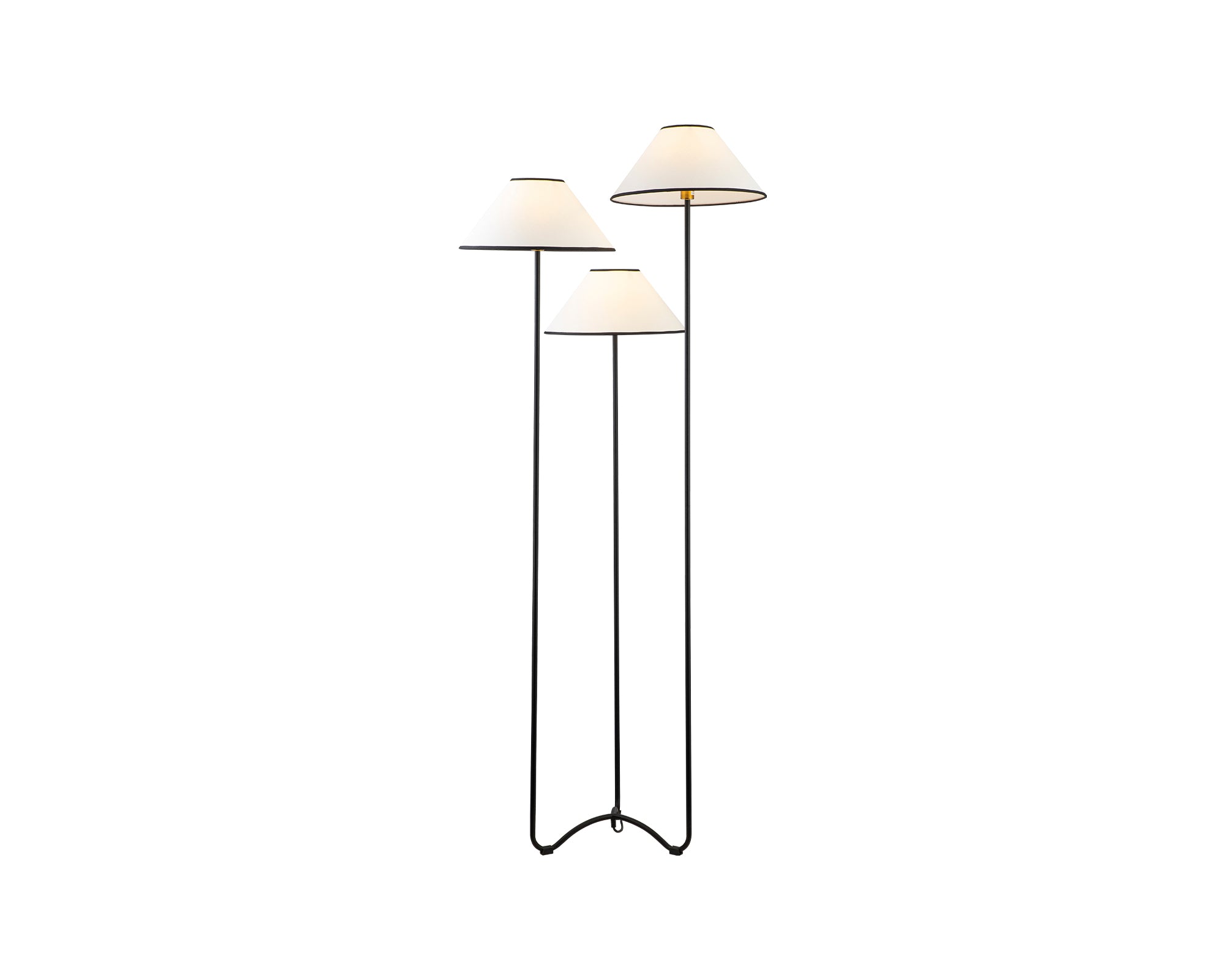 Langless Floor Lamp by Liang & Eimil featuring a matte black metal frame and white cotton shade