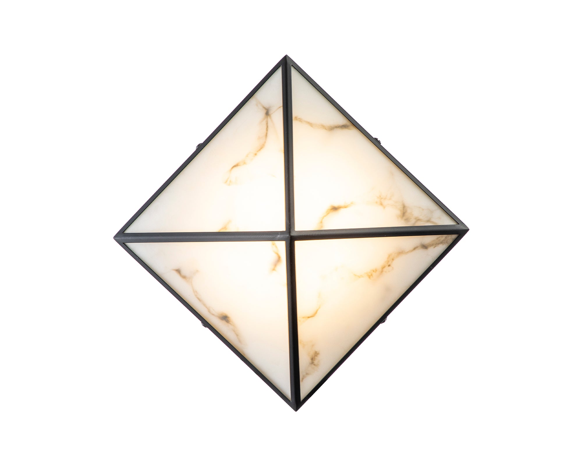 Abacus Wall Light by Liang & Eimil featuring faux alabaster and a matte black geometric metal frame