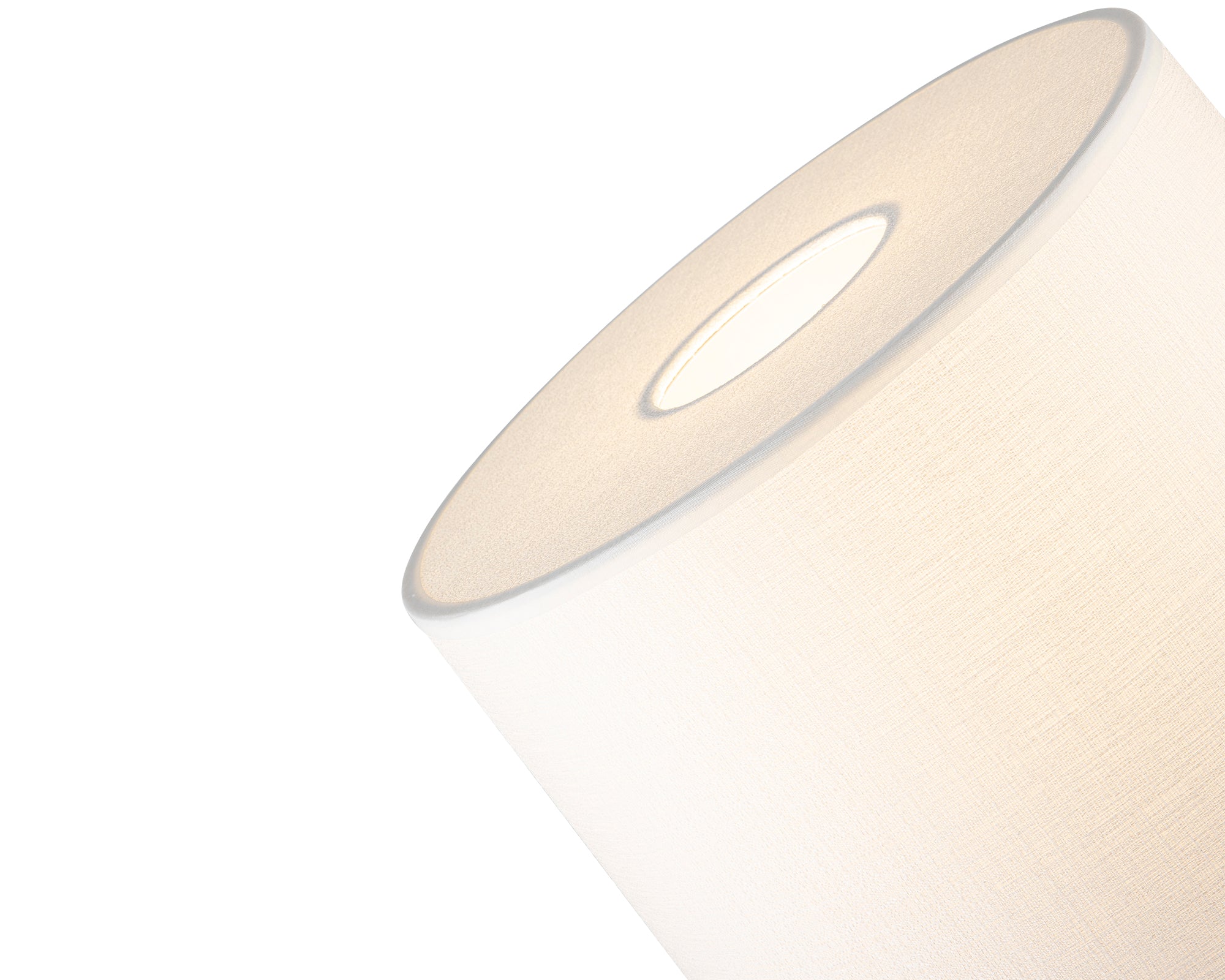 Exeter Table Lamp by Liang & Eimil featuring a black leather base with brushed brass accents and a white fabric shade