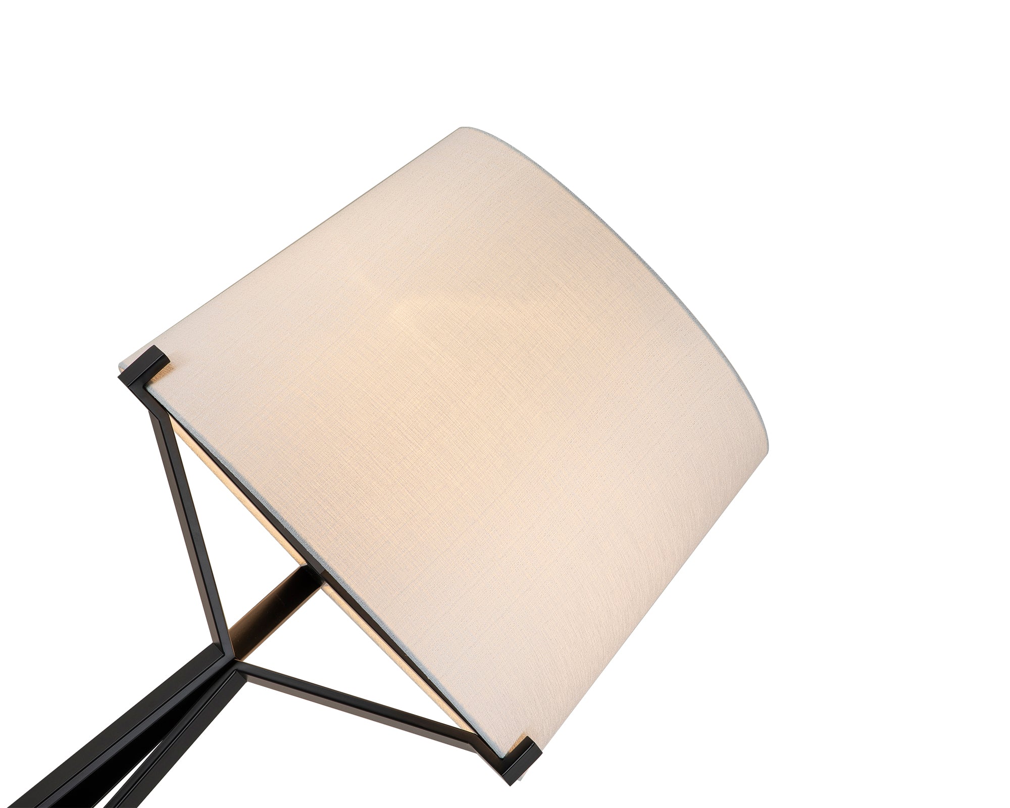 Luca Floor Lamp by Liang & Eimil featuring a matte black metal frame, white marble base, and linen shade