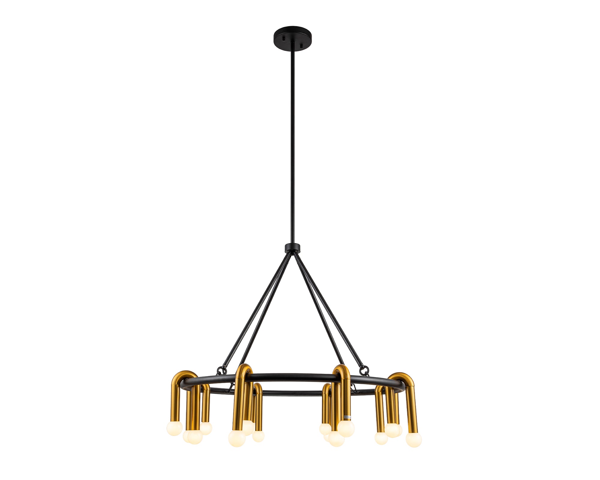 Melt 1 Pendant Lamp - Liang & Eimil featuring matt black and brushed brass finishes.