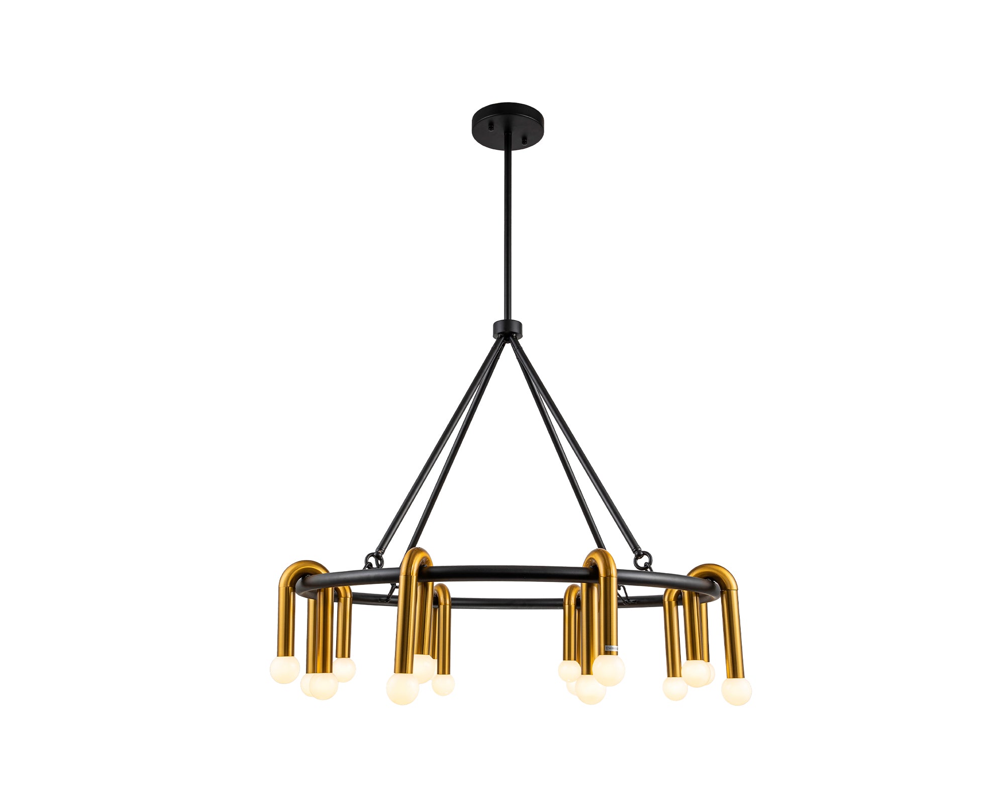 Melt 1 Pendant Lamp - Liang & Eimil featuring matt black and brushed brass finishes.