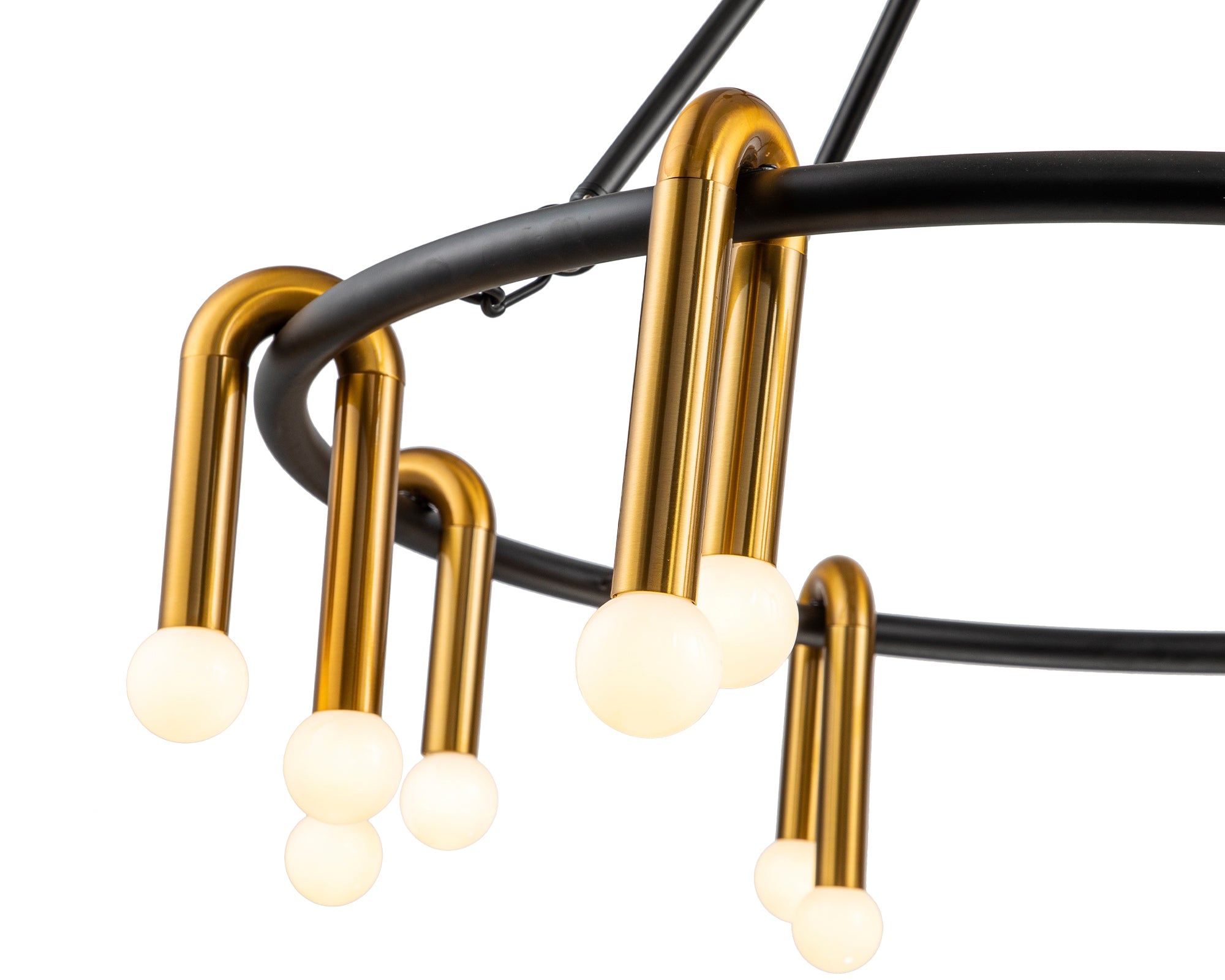Melt 1 Pendant Lamp - Liang & Eimil featuring matt black and brushed brass finishes.