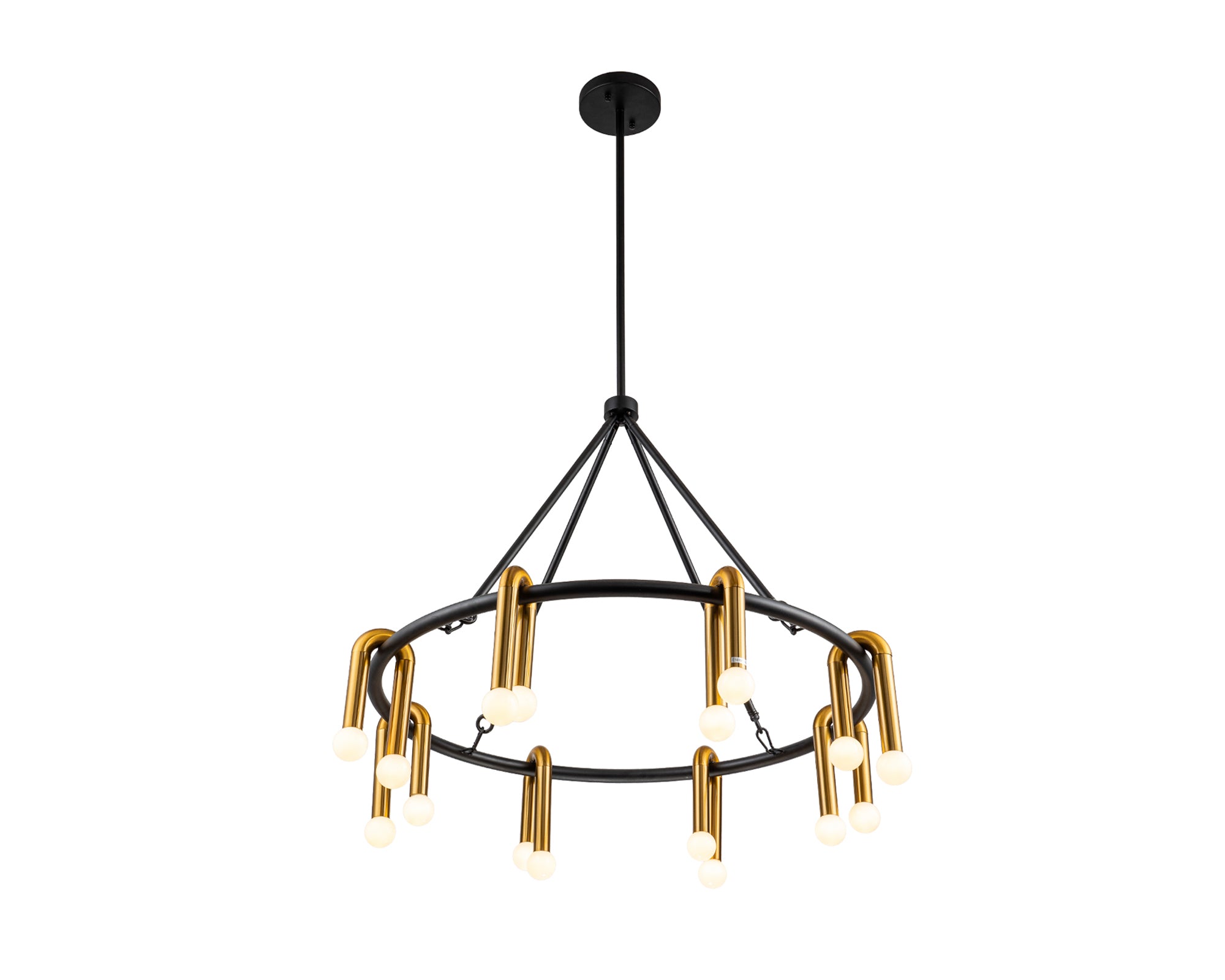 Melt 1 Pendant Lamp - Liang & Eimil featuring matt black and brushed brass finishes.