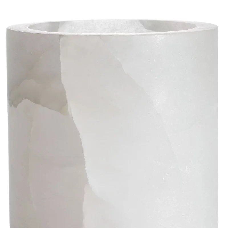 Sculptural Mercer Table Lamp with softly veined natural alabaster