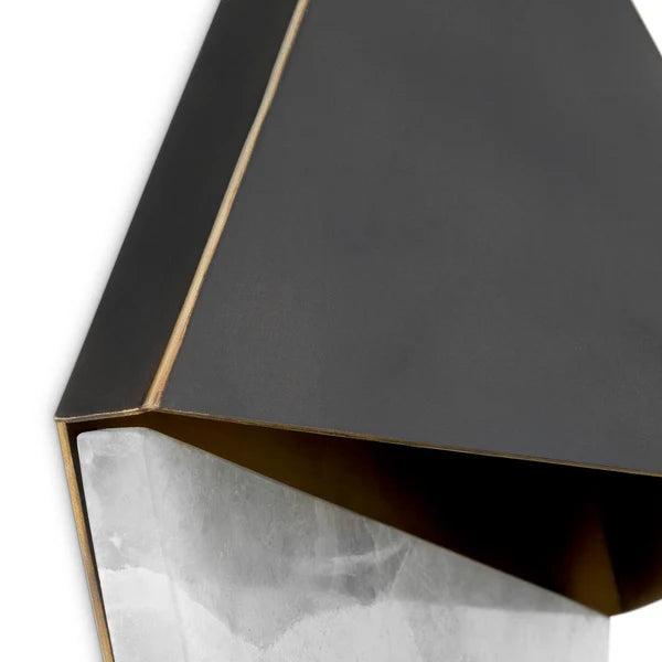 Mirabeau Wall Lamp combining sharp geometric lines with organic natural stone