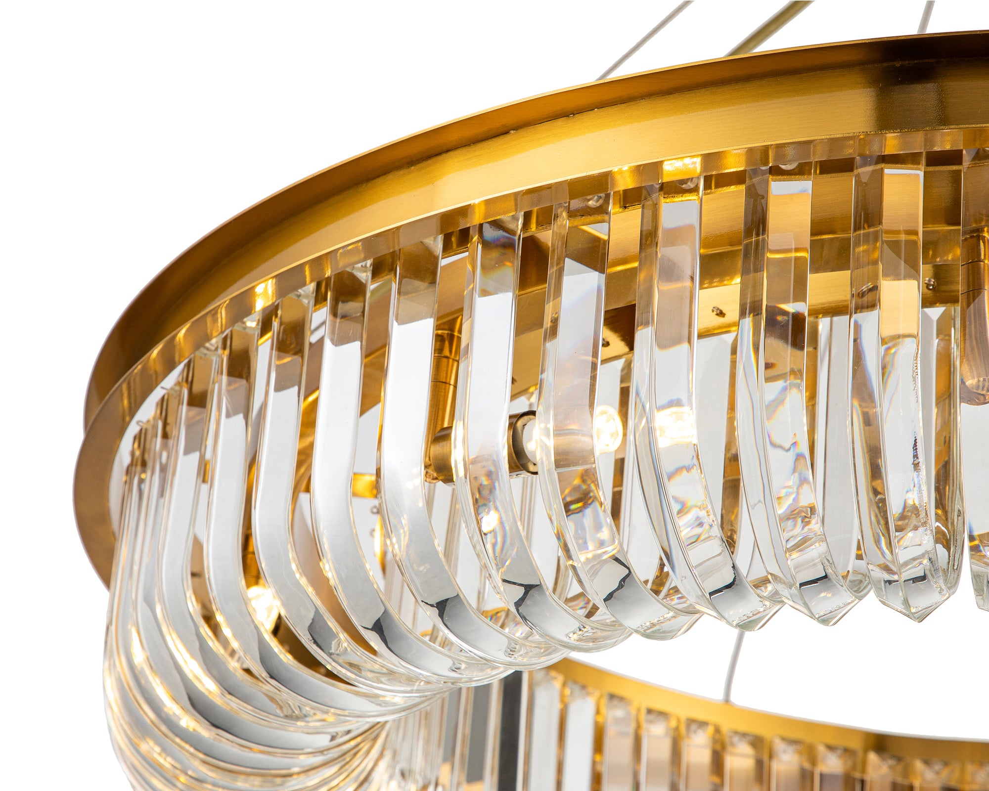 Nimbus Pendant Lamp - Brushed Brass - Liang & Eimil featuring a brushed brass frame with clear glass detailing.