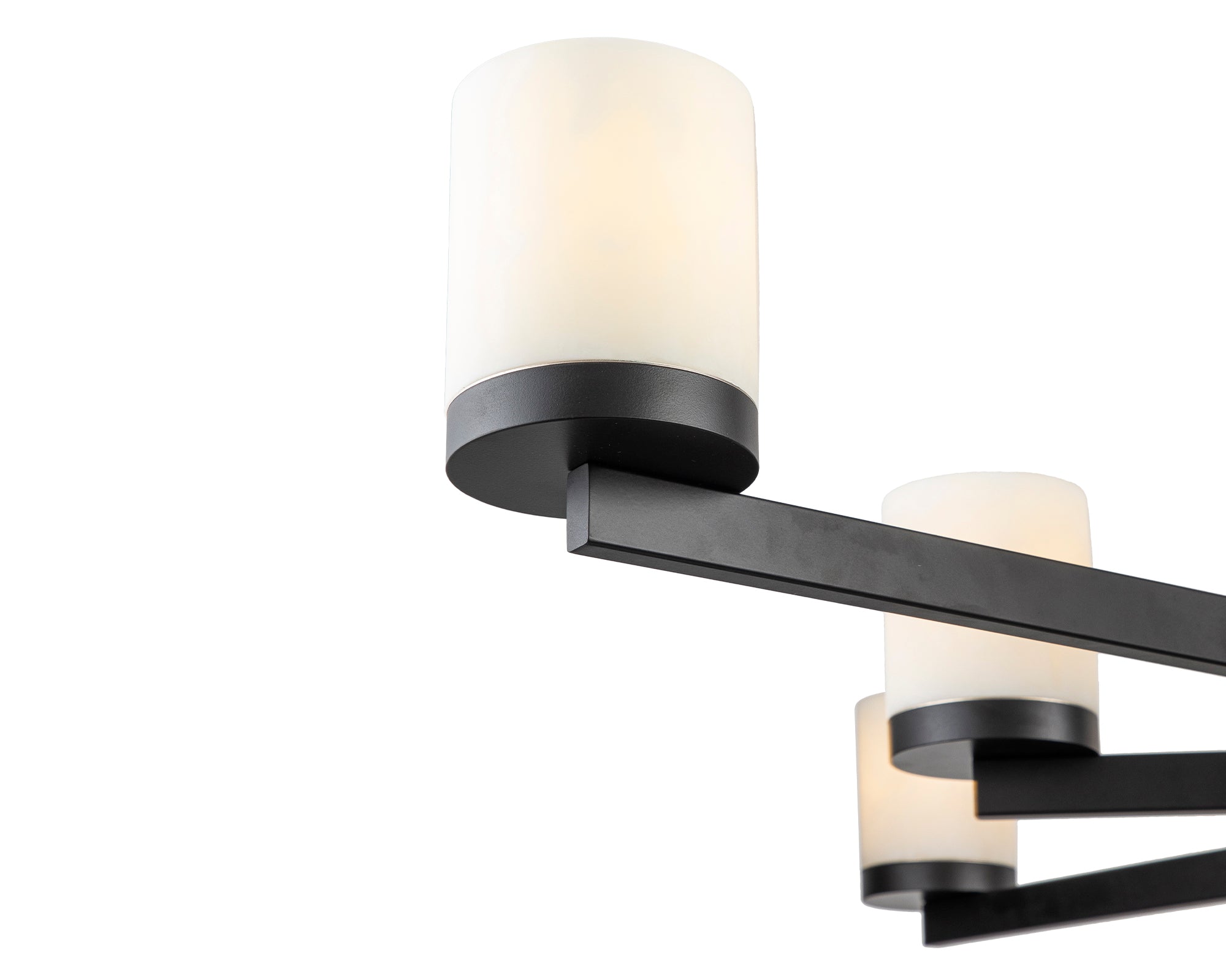 Olina Pendant Lamp - Liang & Eimil featuring white alabaster shades and a matt black frame.