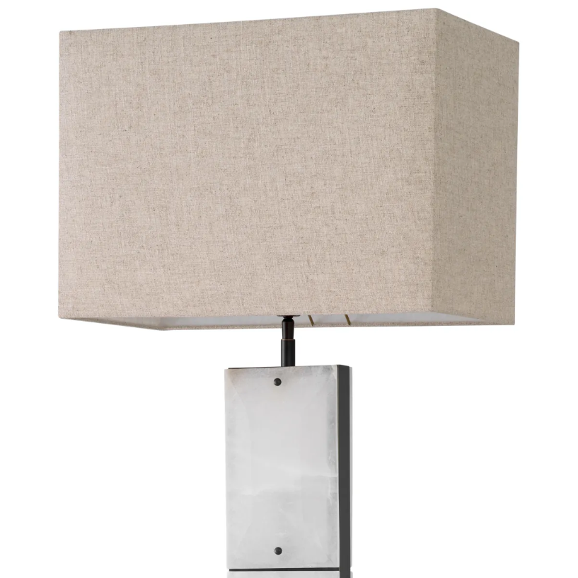 Elegant Ortiz Floor Lamp with sophisticated bronze detailing and natural alabaster