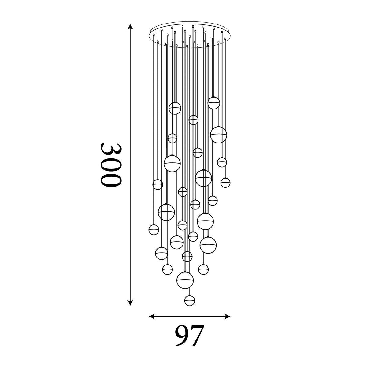 Planets 27Lt Multi-Drop – Searchlight - Luxury Lighting BoutiquePendant LampSignature