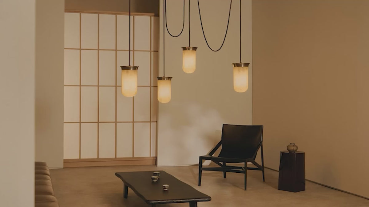 Yukimi Linear Triple Pendants with Ø116 mm Ceiling Rose