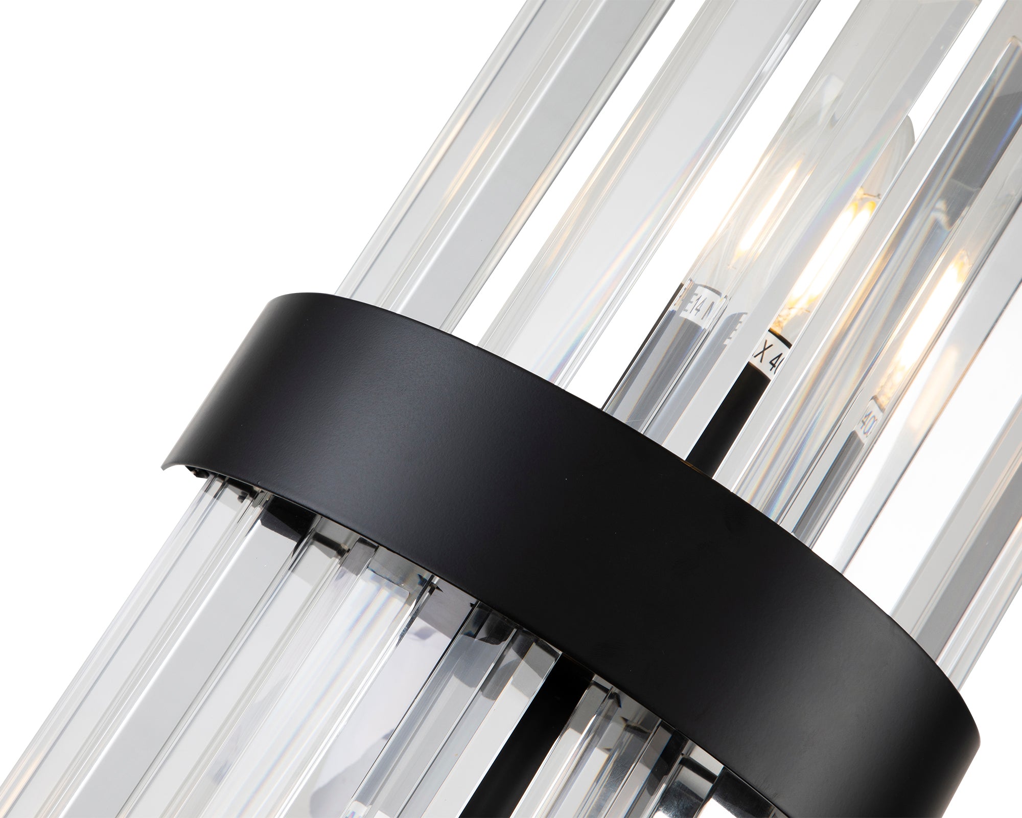 Regency Wall Light by Liang & Eimil with matte black frame and decorative clear crystal glass elements