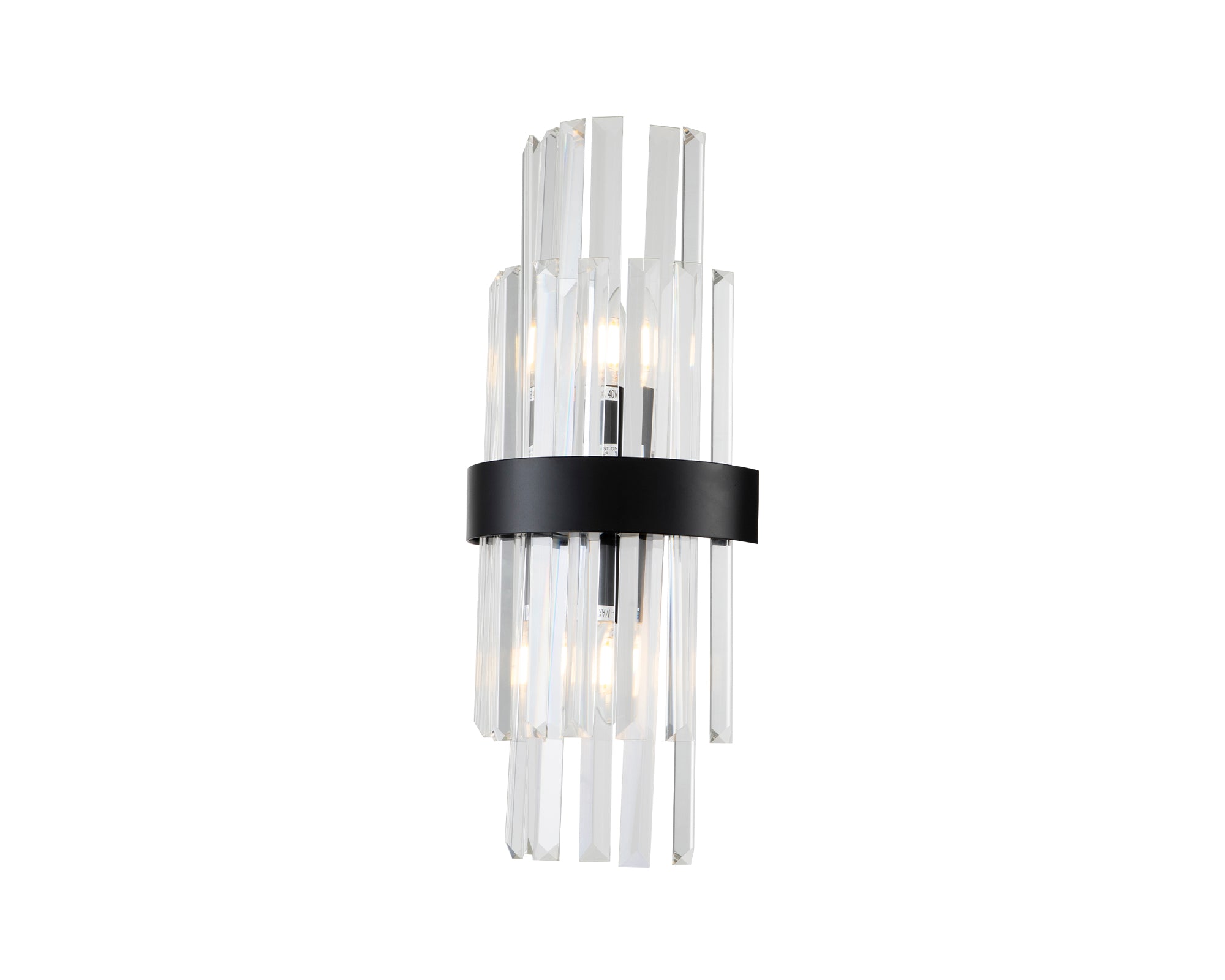 Regency Wall Light by Liang & Eimil with matte black frame and decorative clear crystal glass elements