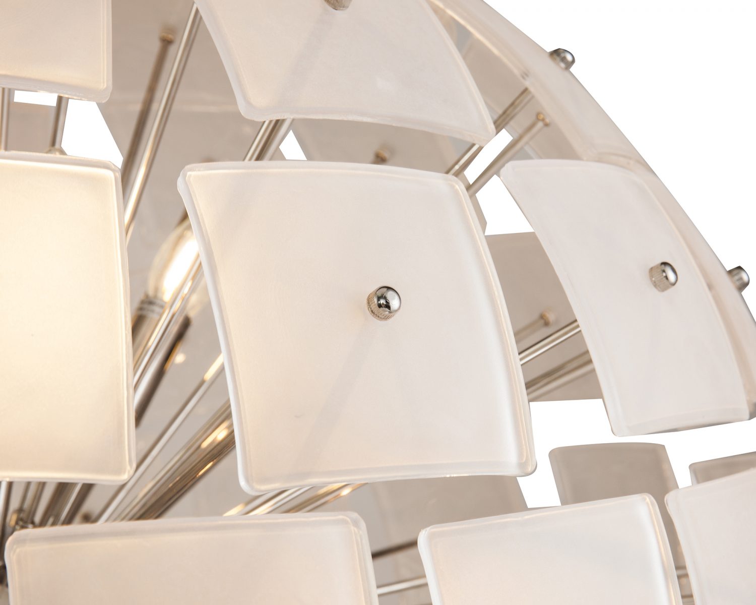 Rialto Pendant Lamp - Nickel - Liang & Eimil featuring frosted glass elements and a polished nickel finish.