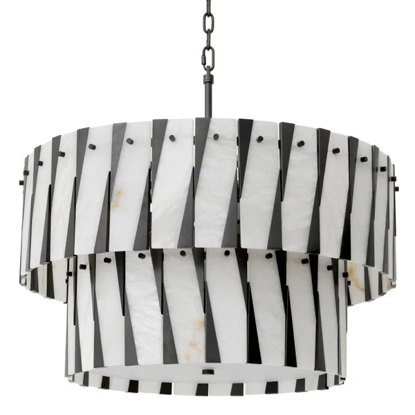 Rivington Chandelier showcasing its distinctive two-tiered architectural silhouette