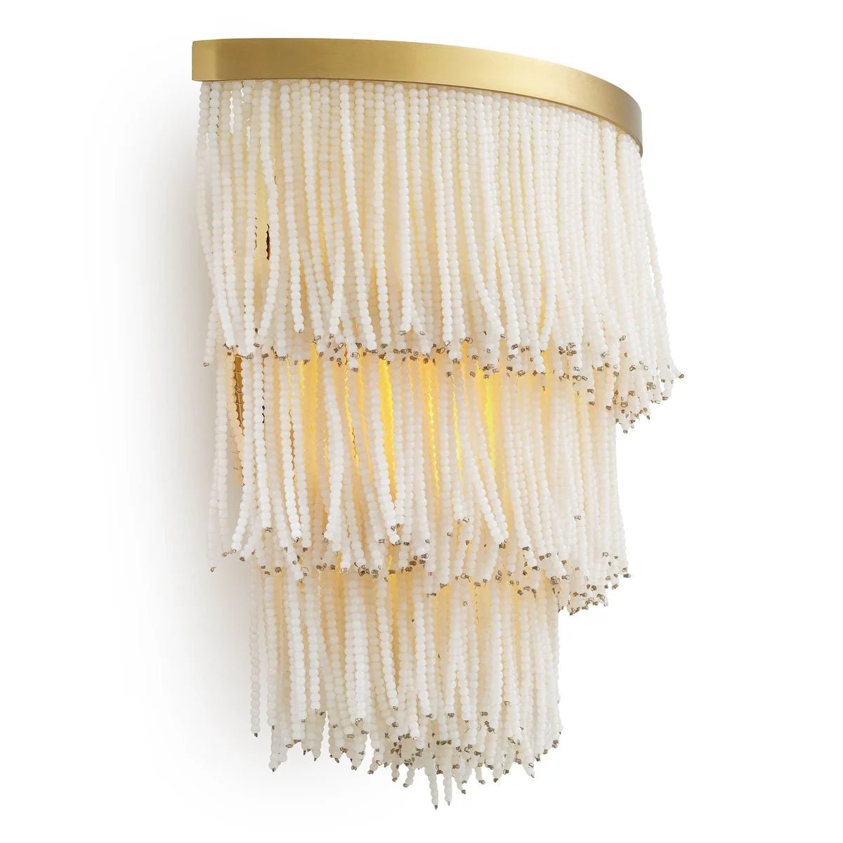 Refined close-up showcasing the vintage brass-finished rim surrounding the Rosaline Wall Lamp.