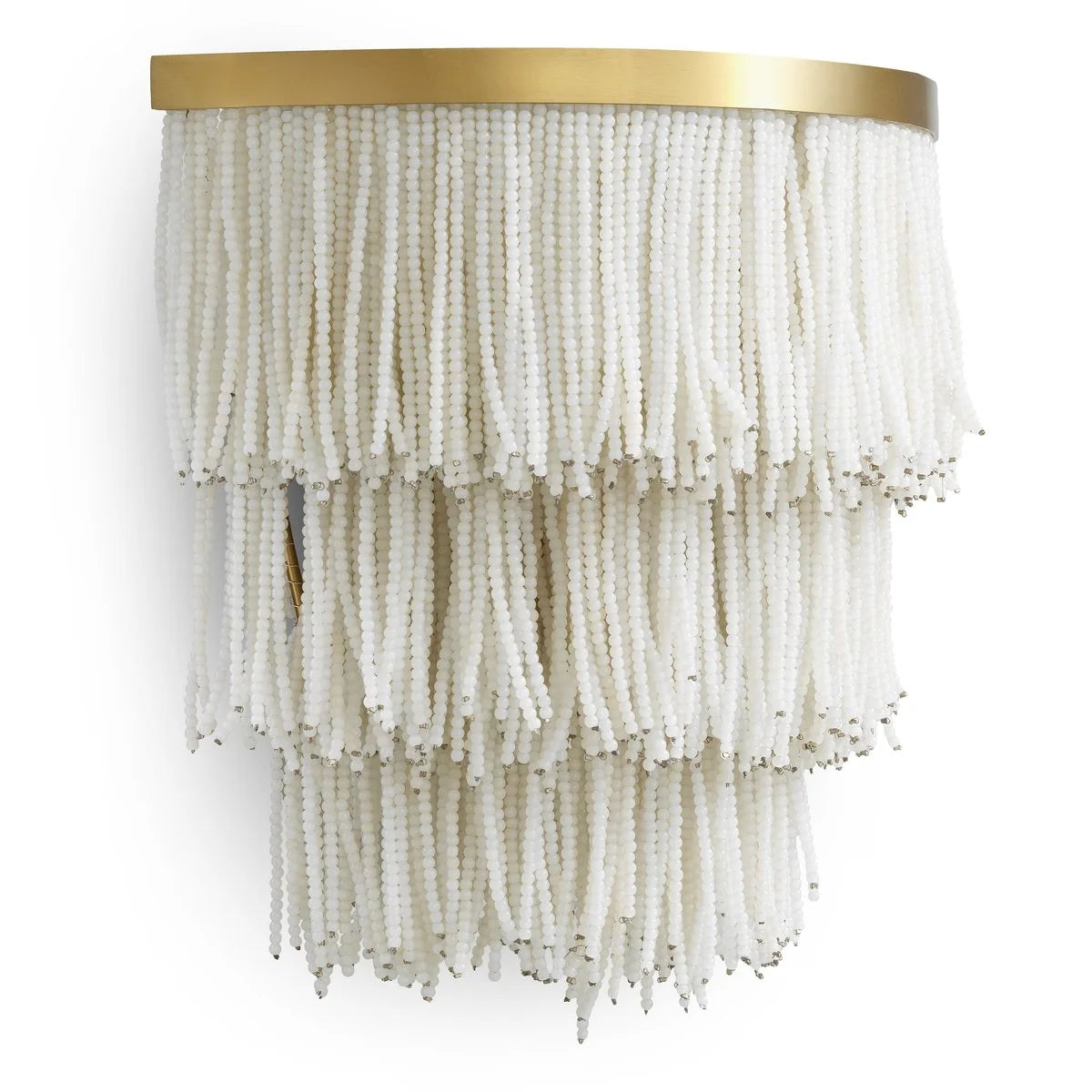 Rosaline Wall Lamp by Eichholtz showcasing layered white glass beads and refined vintage brass detailing.
