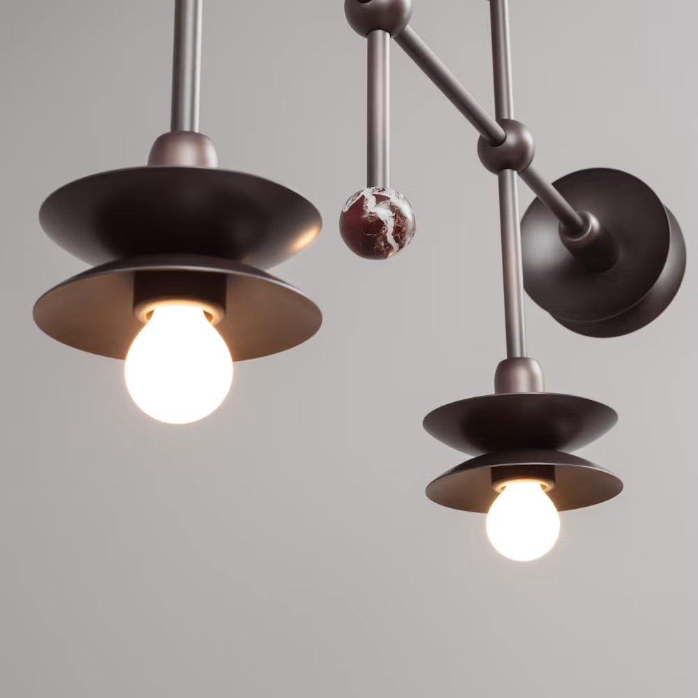 Schwung Babylon Linear 7 Chandelier sculptural design