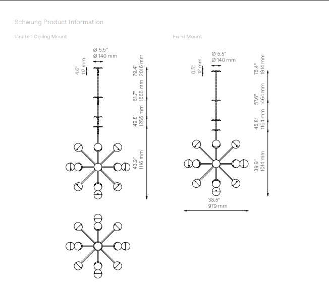 Molecule Spark Round 17 Chandelier - Schwung - Luxury Lighting BoutiqueChandelierSchwung