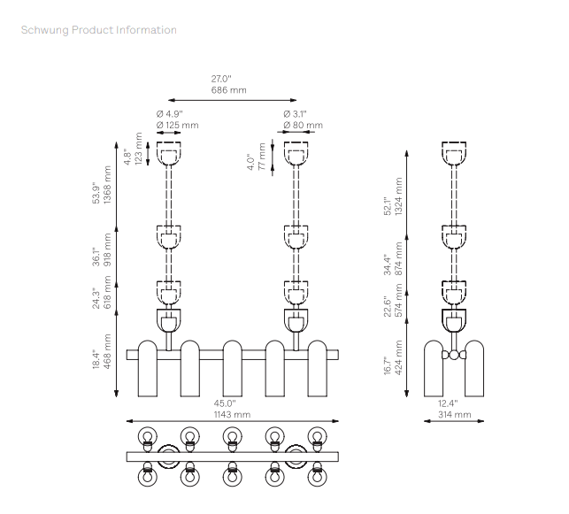 Odyssey Linear SM Chandelier - Schwung - Luxury Lighting BoutiqueChandelierSchwung