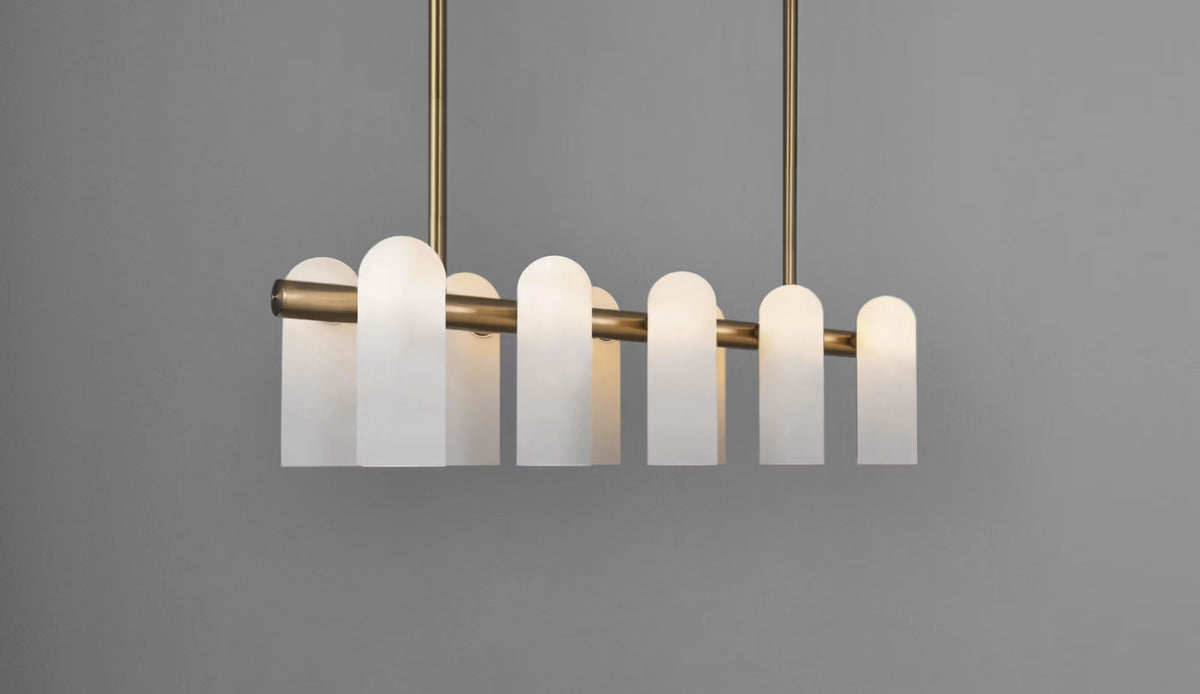 Schwung Odyssey Linear SM B144 elongated glass lampshade detail