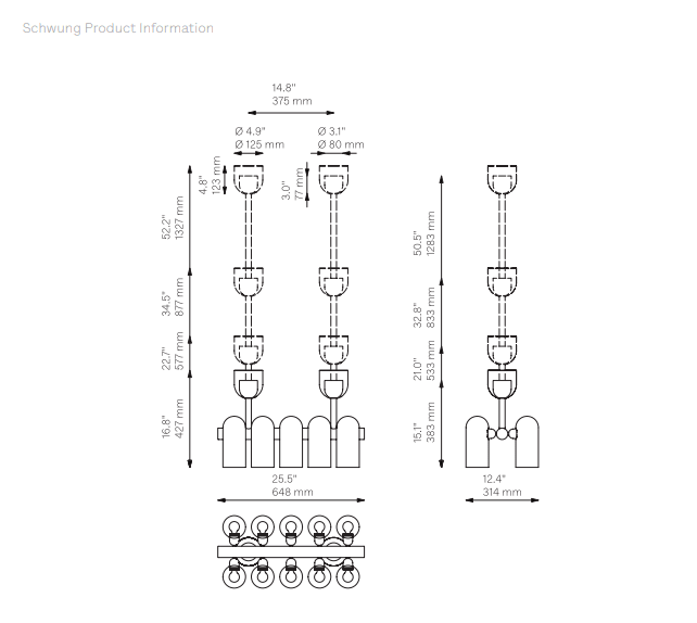 Odyssey Linear XS Chandelier - Schwung - Luxury Lighting BoutiqueChandelierSchwung