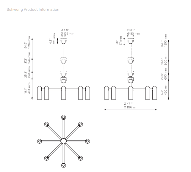 Odyssey Round MD Chandelier - Schwung - Luxury Lighting BoutiqueChandelierSchwung