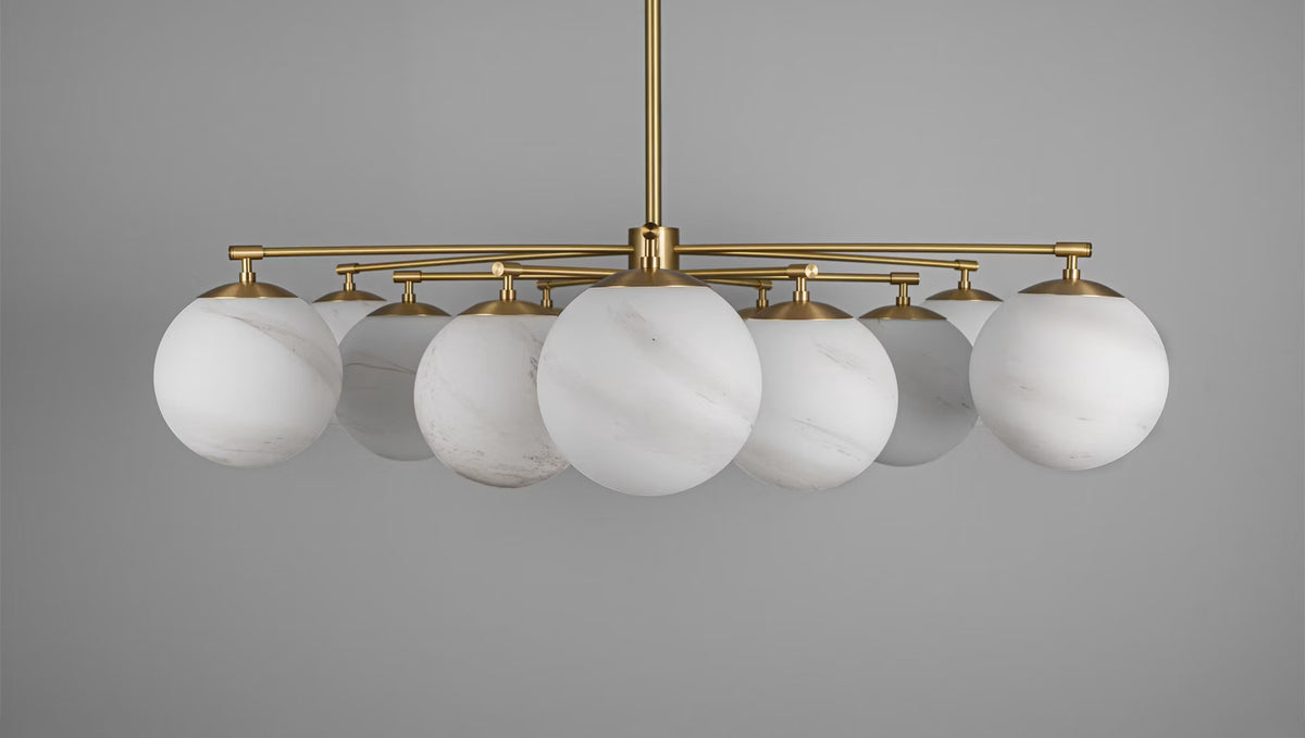Schwung Orion Round B300 with 12 spherical glass shades