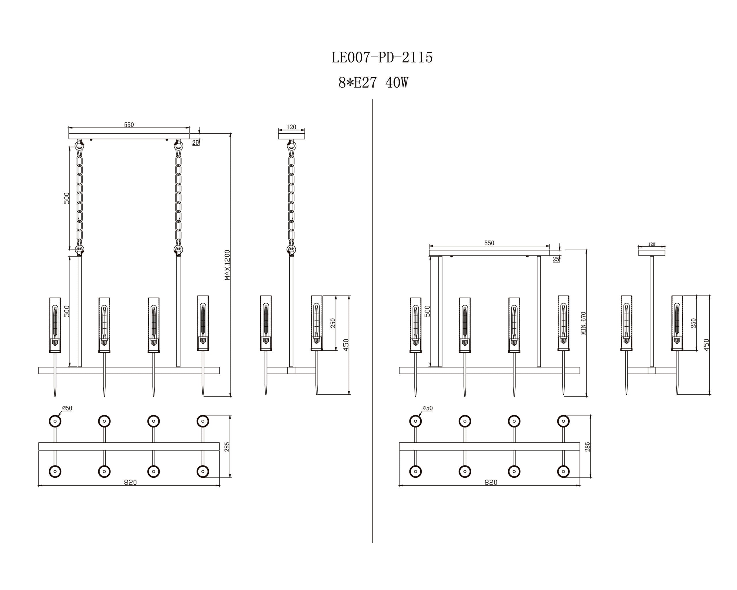 Tilda Pendant Lamp - Liang & Eimil featuring eight clear glass tubes with an aged brass finish.