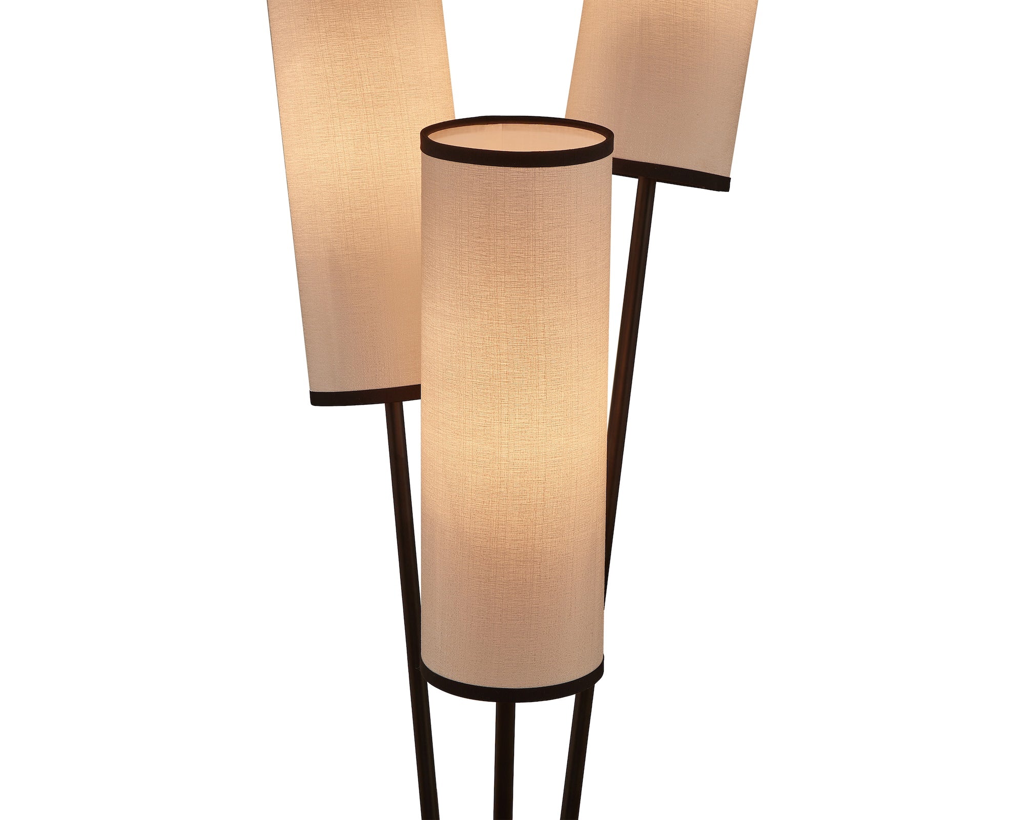 Trevi Floor Lamp by Liang & Eimil featuring a white linen shade with black borders and a black metal frame