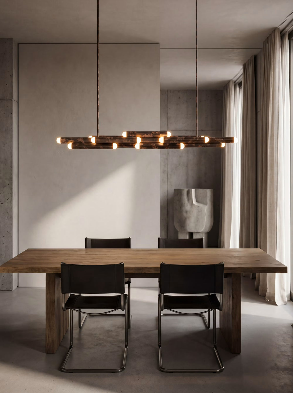 Schwung Vesta Legion Linear Chandelier LED light detail