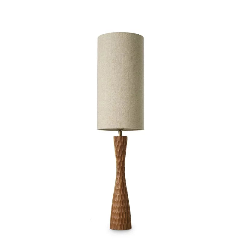 Vexley Table Lamp by Eichholtz showcasing natural acacia wood and an elegant linen-cotton shade