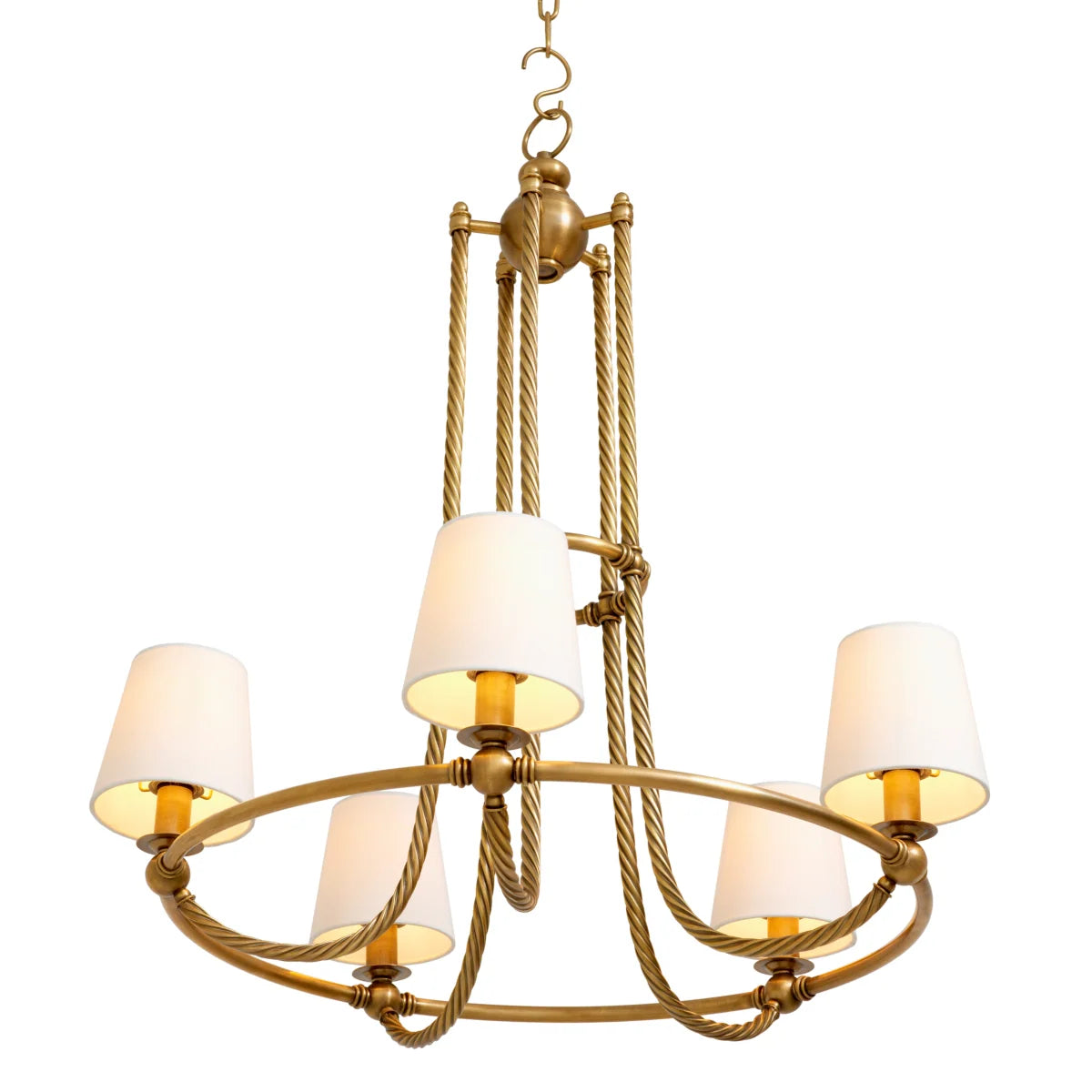 Vienna L Chandelier illuminating an elegant luxury dining room