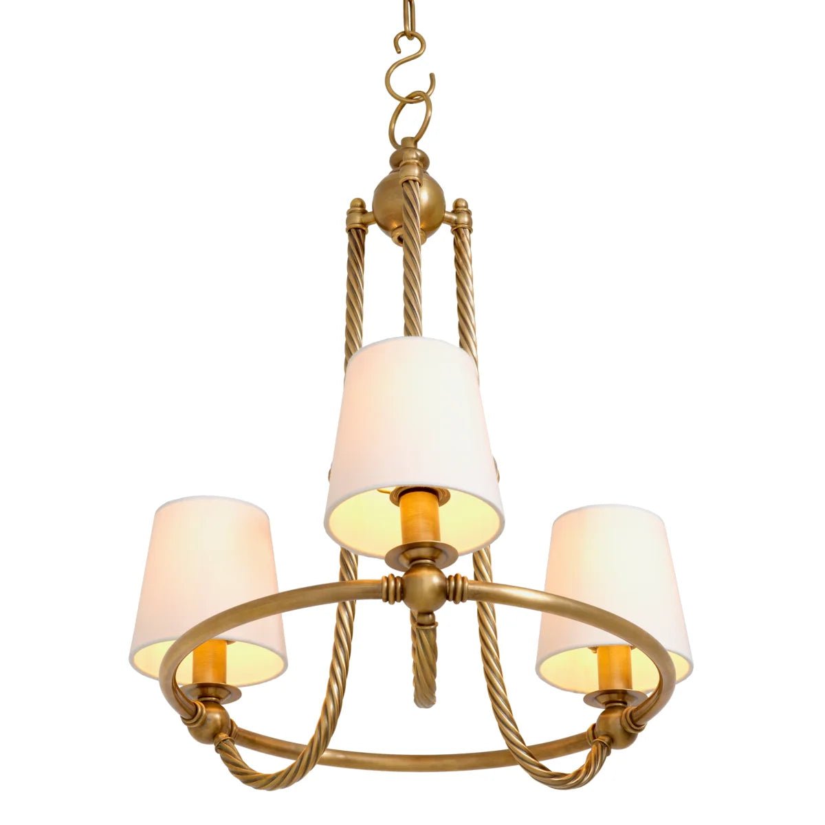 Vienna S Chandelier suspended elegantly from its decorative chain