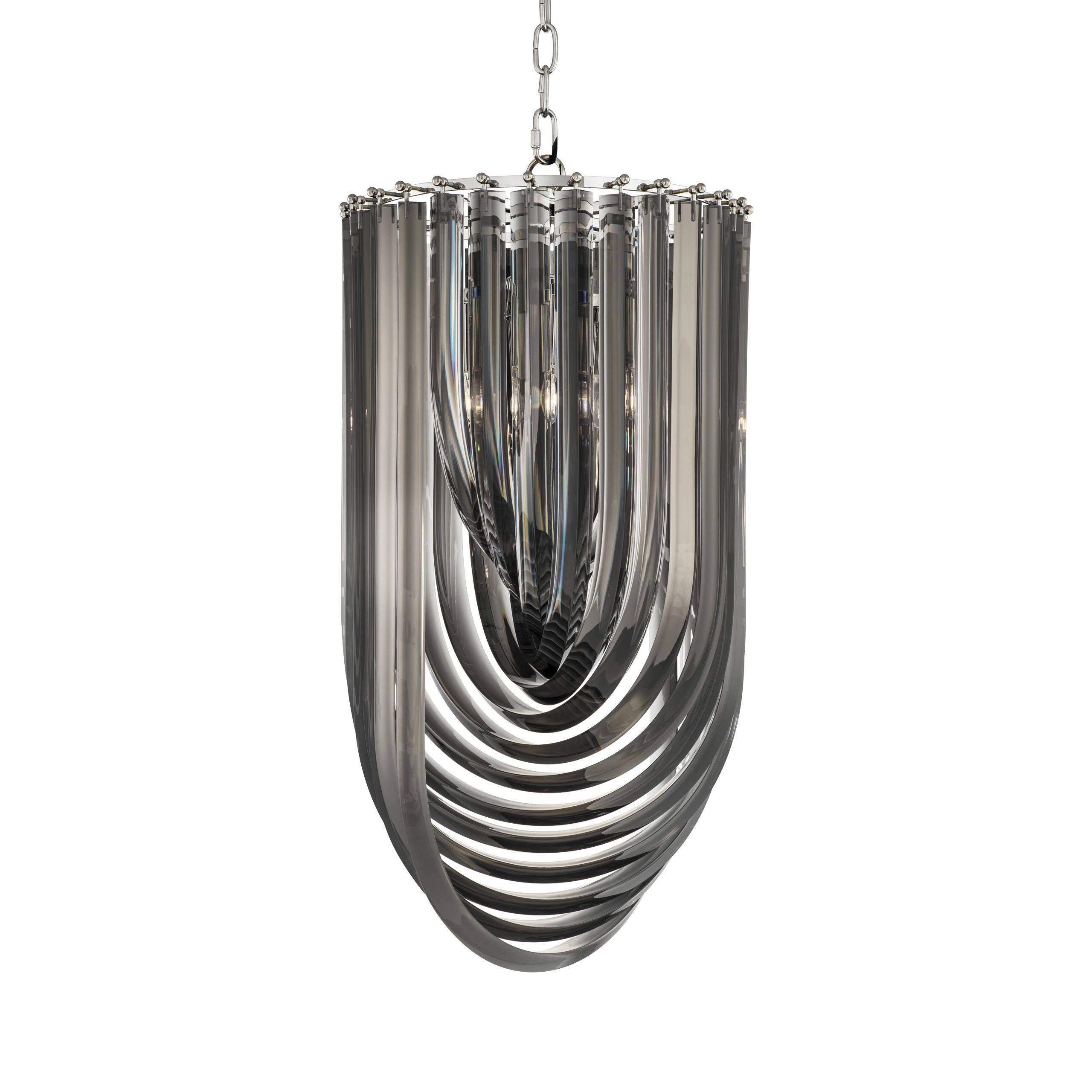 Murano ø 35 cm Chandelier - [Nickel/Smoke] - Eichholtz - Luxury Lighting Boutique