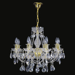 Precision 8 Crystal Glass Chandelier (Gold/Silver) - Wranovsky Luxury Lighting Boutique