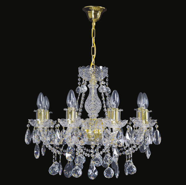 Precision 8 Crystal Glass Chandelier (Gold/Silver) - Wranovsky - Luxury Lighting Boutique