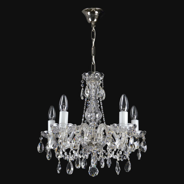 Olive 5 Crystal Glass Chandelier (Gold/Silver) - Wranovsky - Luxury Lighting Boutique