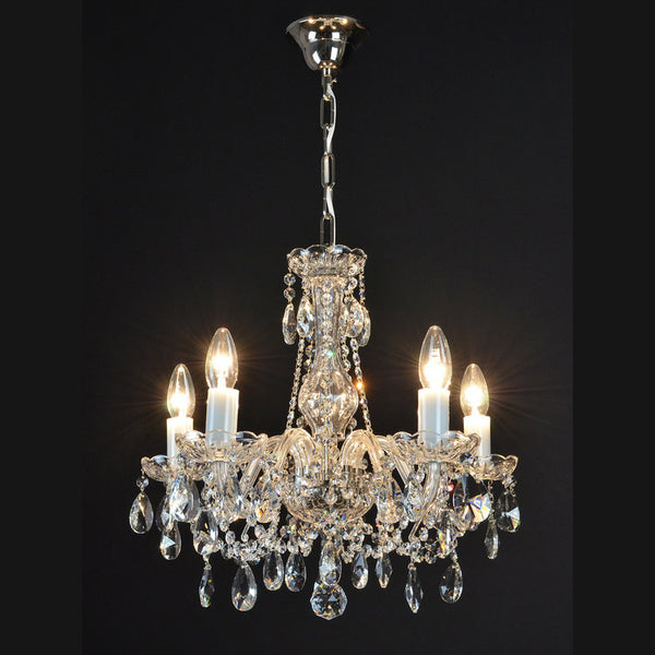 Olive 5 Crystal Glass Chandelier (Gold/Silver) - Wranovsky - Luxury Lighting Boutique