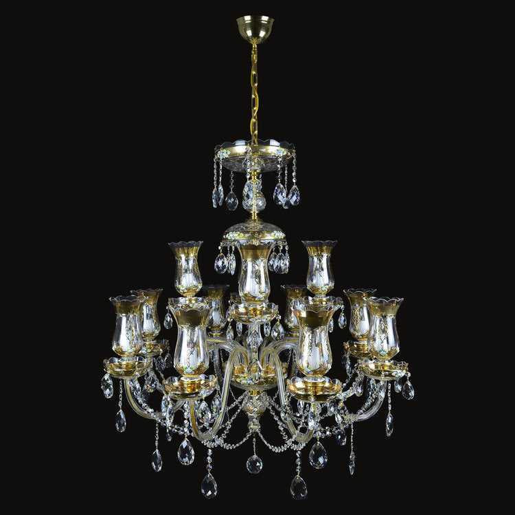 Royal Tulips 12 Crystal Chandelier (Gold) - Wranovsky - Luxury Lighting Boutique