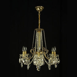 Sagitta 6-Light Brass Crystal Chandelier - Wranovsky - Luxury Lighting Boutique