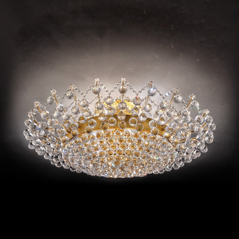12 Light Maria Theresa Ceiling Mounted Crystal Chandelier - Masiero VE 919/PL12 MT-Luxury Lighting Boutique